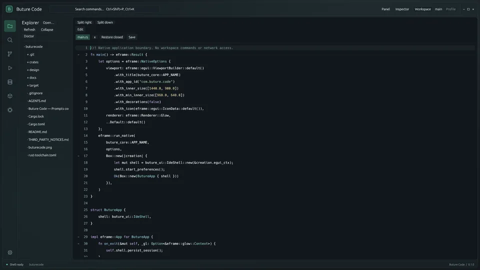 Interface do ambiente de desenvolvimento B&M CODE